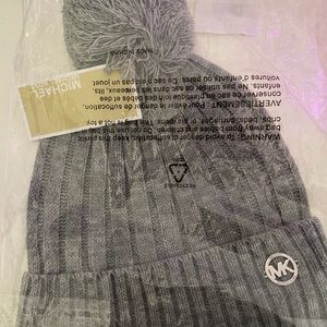 Michael Kors gray pompom hat.